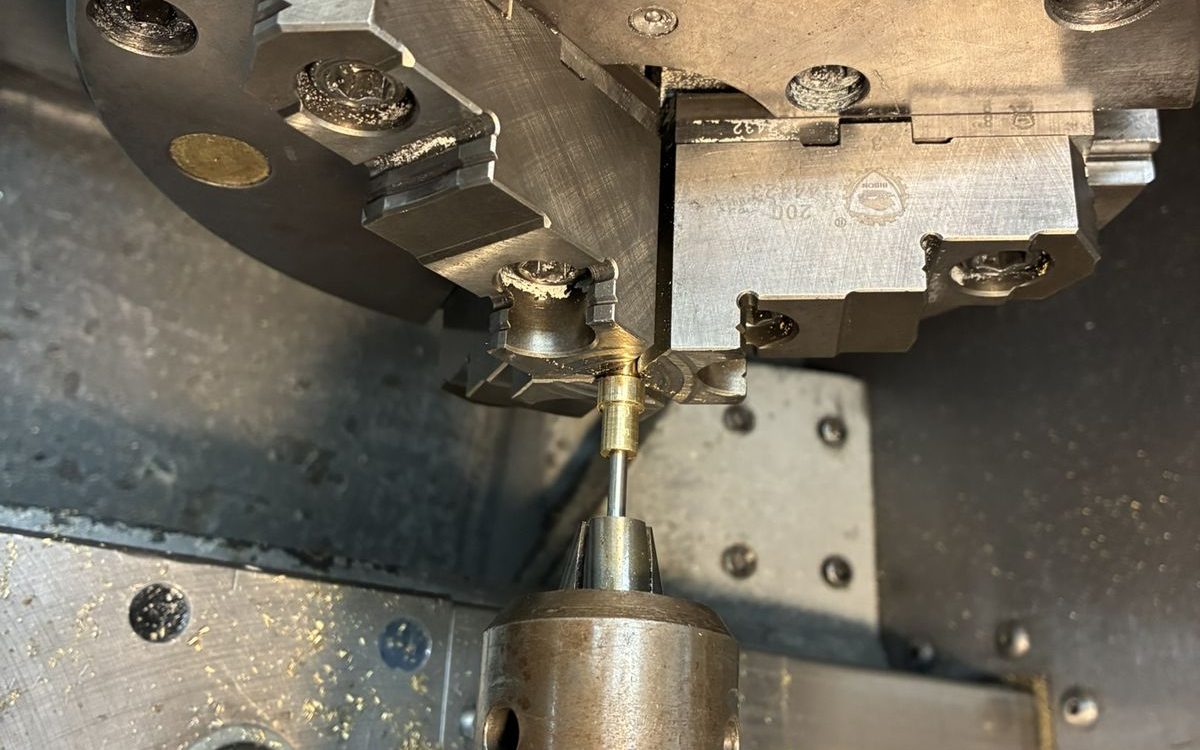 Machining the valve pin on a lathe